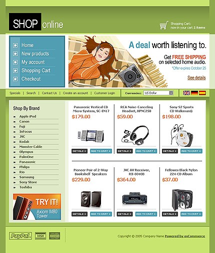 Template #9796, Oscommerce Main Page  Preview