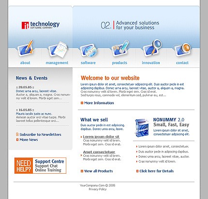 Software Web Design Template