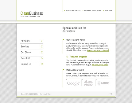 clean&nbsp;site template