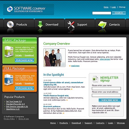 Software Web Design Template