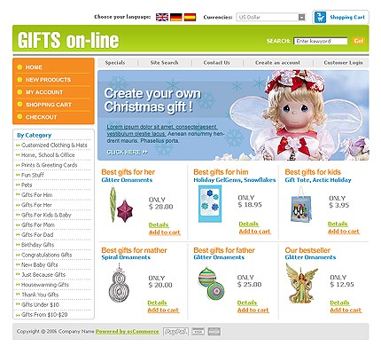 gifts&nbsp;site template